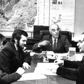 К.Г. Леви, С.В. Рассказов, Н.А. Логачев, С.И. Шерман во время обсуждения рабочих планов, 1989 г.